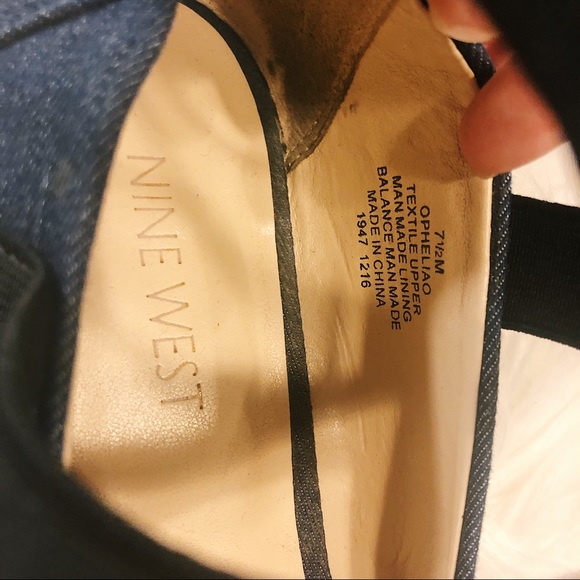 Nine West Denim Flats w/ Black Ankle Strap! - Picture 3 of 4